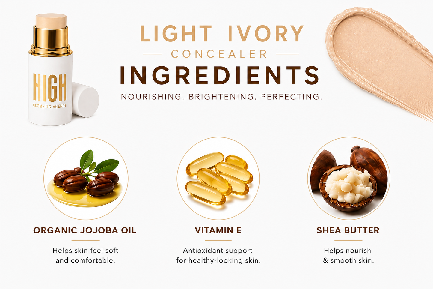 Concealer Stick – Light Ivory | Full Coverage Luminous Finish
