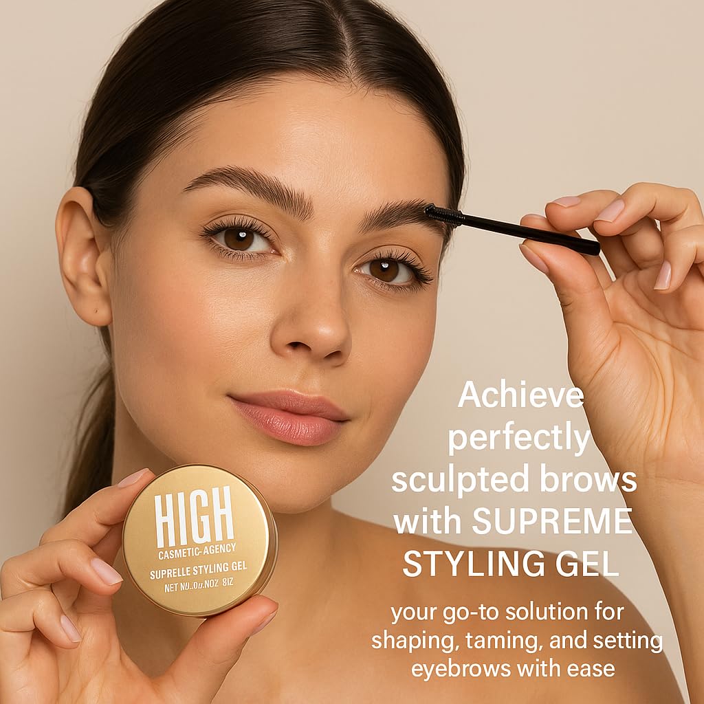 Eyebrow Supreme Styling Gel by High Cosmetic Agency – Long-Lasting Brow Shaping, Tinting & Setting Gel | Tames, Defines & Fills for Polished, All-Day Brow