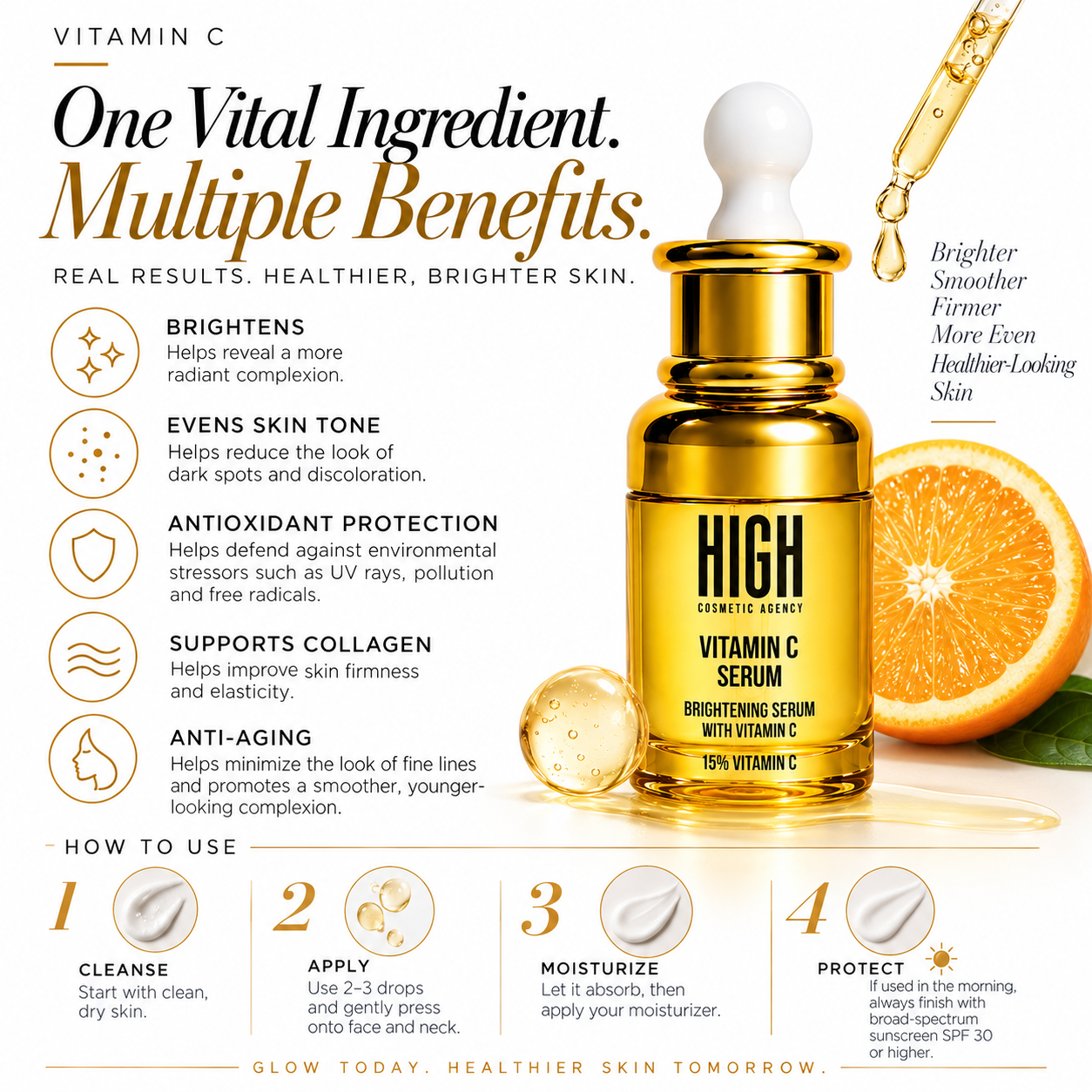 Vitamin C Serum for Face – Brightening Glow Booster with Botanical Extracts