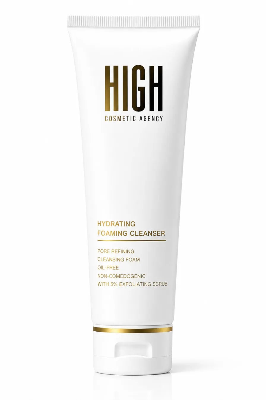 Hydrating Foaming Face Wash – Glycerin, Green Tea & Chamomile – 10% Exfoliating Scrub, Pore Refining & Non-Stripping –