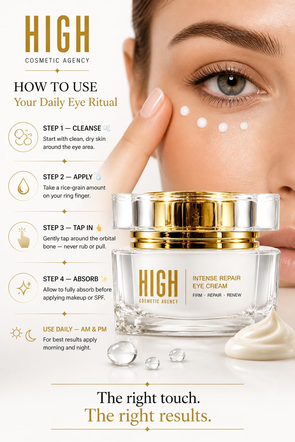 Intense Repair Eye Cream – Retinol, Peptides & Vitamin C – Targets Dark Circles, Puffiness & Fine Lines – Anti-Aging Hydrating Formula – Paraben-Free & Cruelty-Free