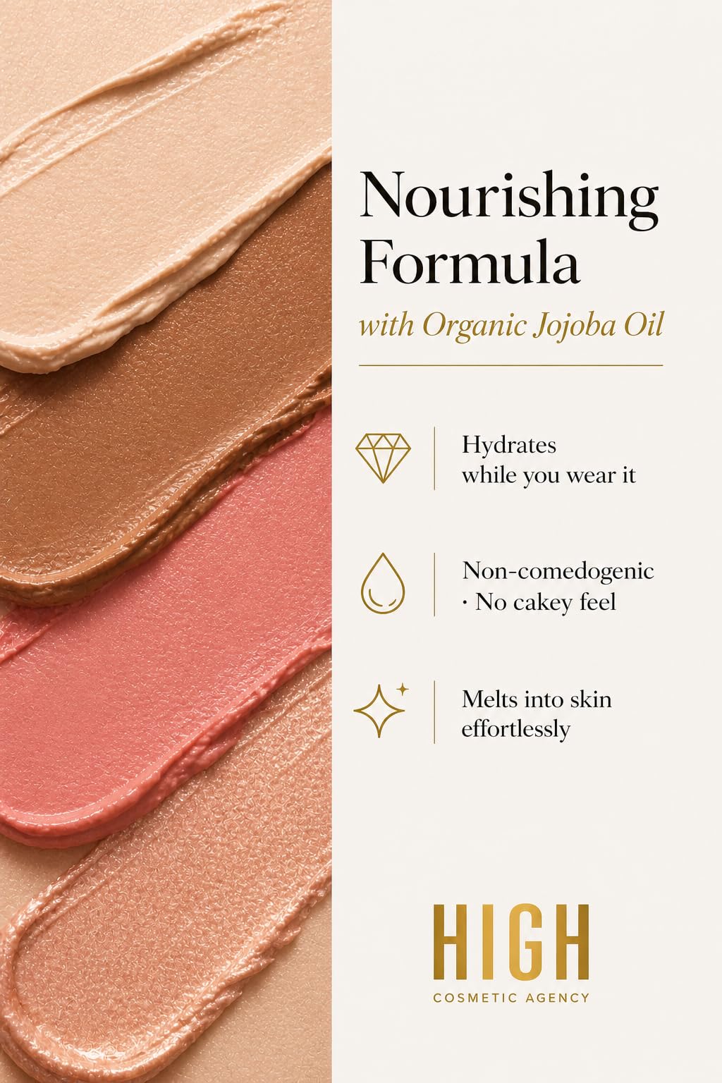 Crystalline Contour Collection — 4-Piece Cream Contour Stick Set | Concealer, Bronzer, Blush & Highlighter Infused with Jojoba Oil | All Skin Tones | Vegan Formula