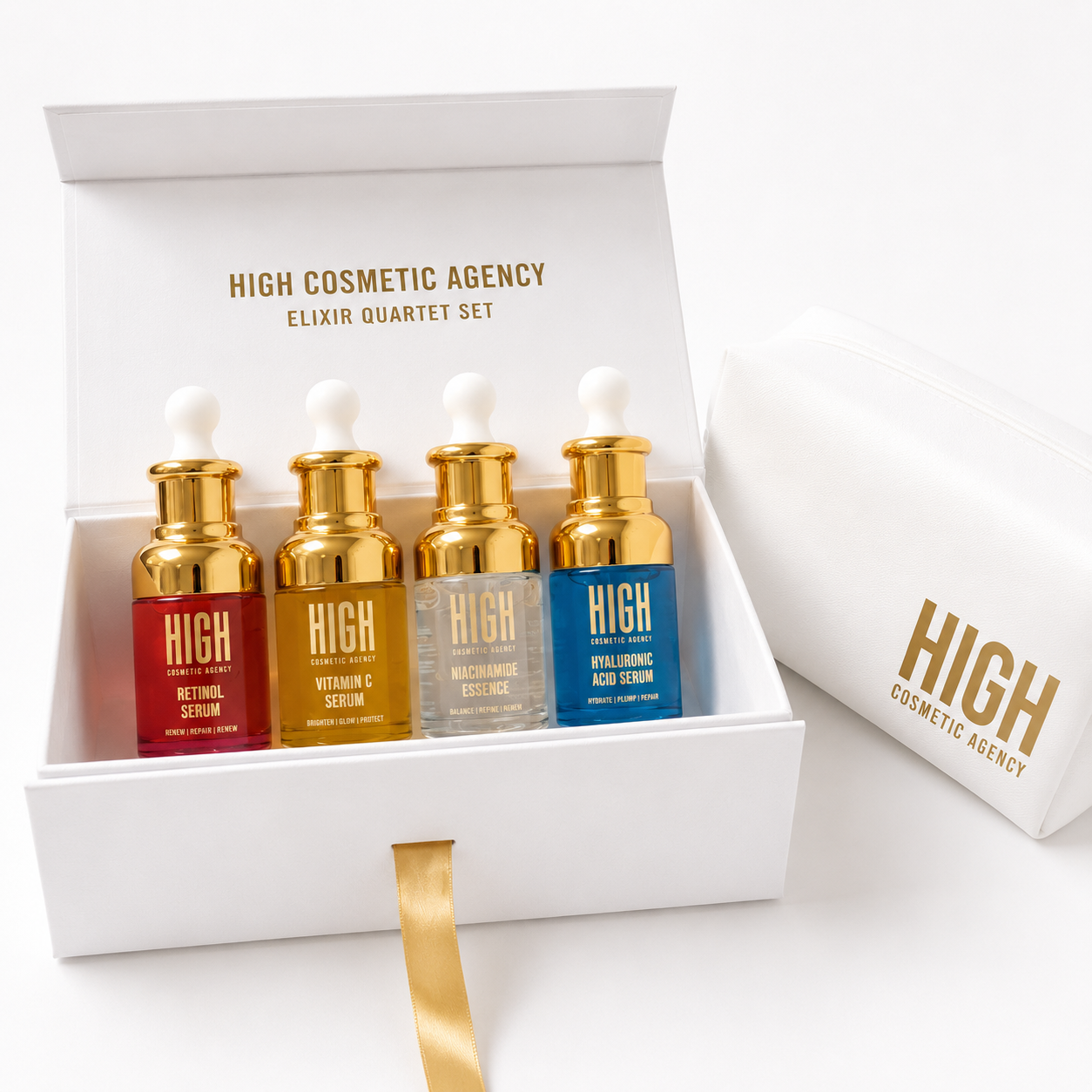 Elixir Quartet Booster Set — 4-Piece Face Serum Kit with Vitamin C