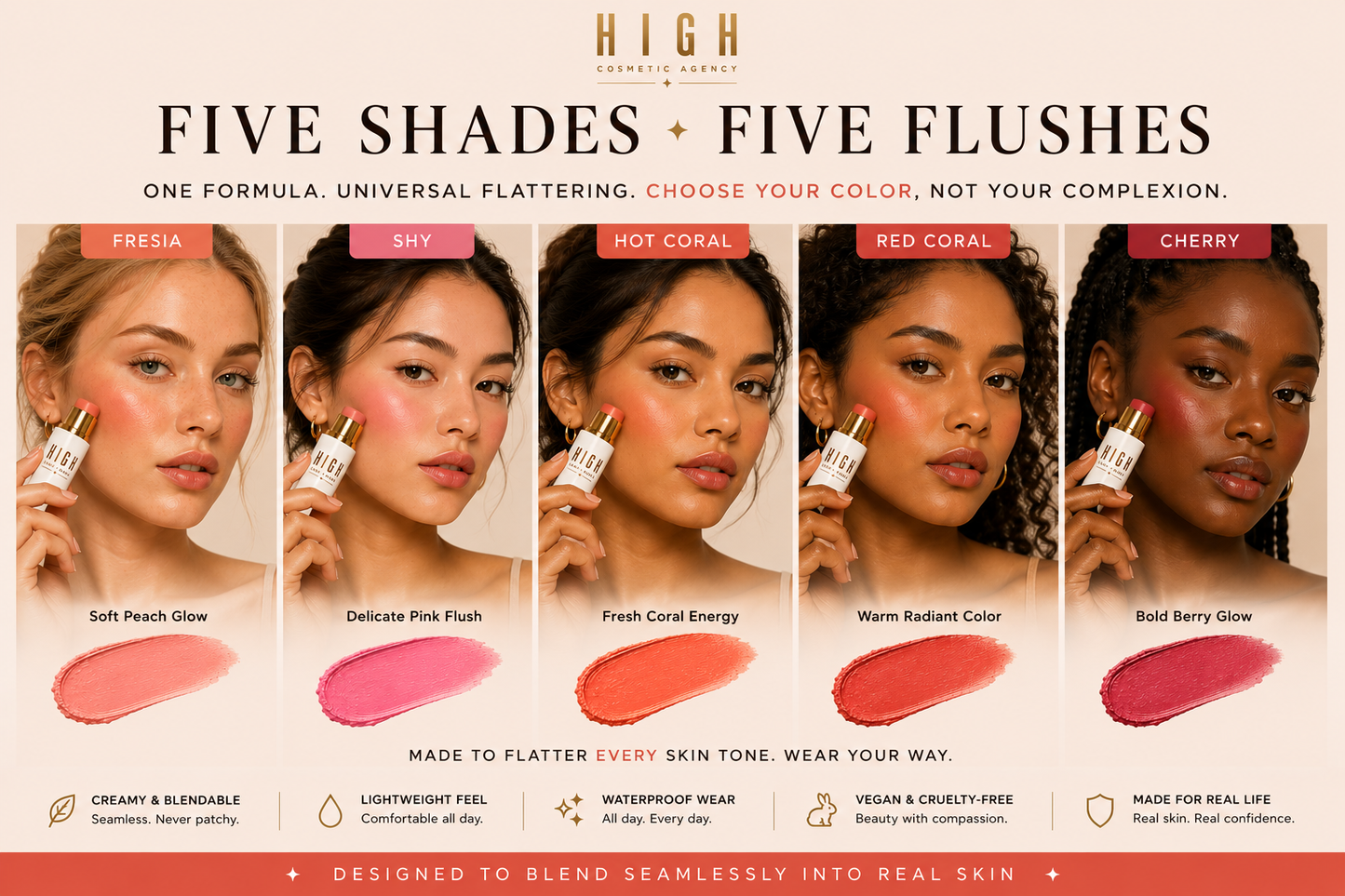 Blush Sticks – 5 Shades | Creamy Vibrant Color