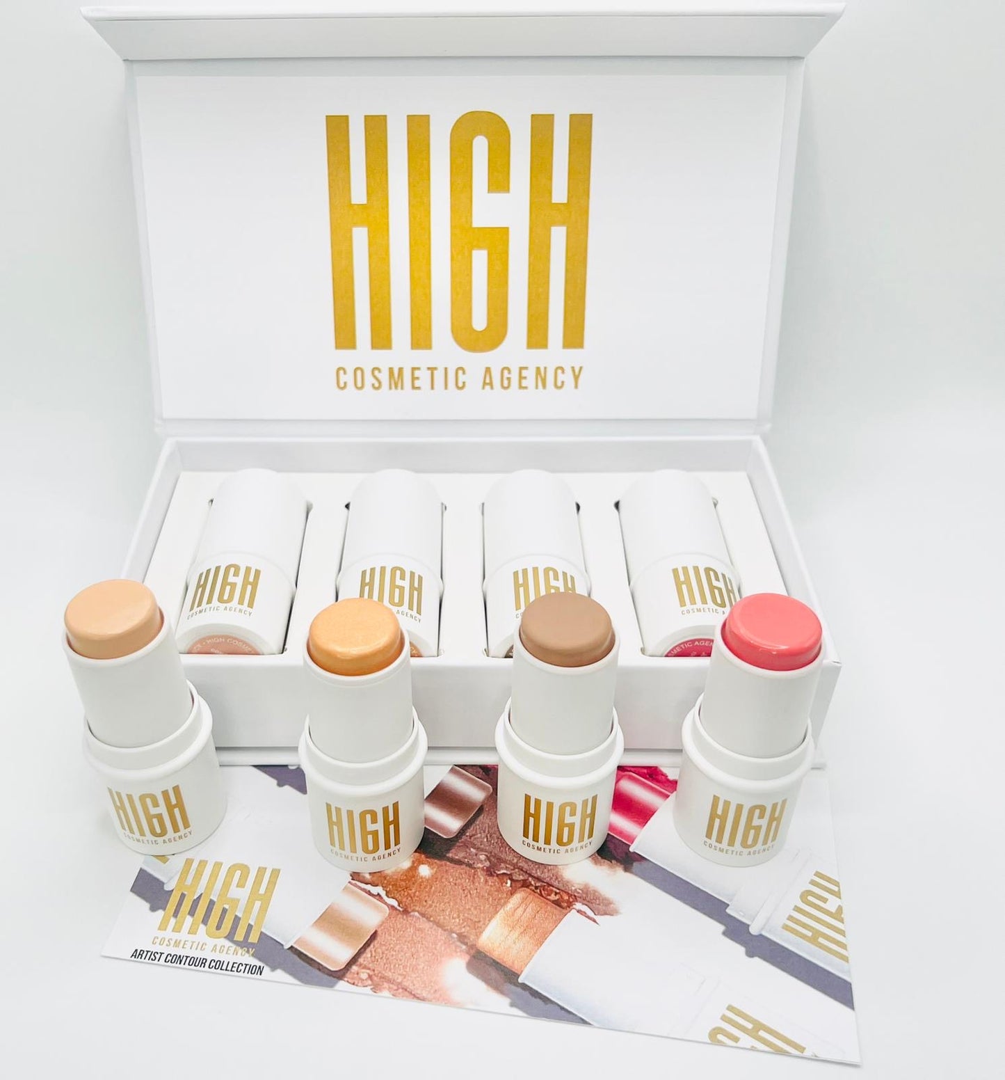 TO GO! Cream Contour & Highlighter Stick Set – 4-Piece Travel Kit with Bronzer, Blush & Glow – Ultra-Blendable, Vegan & Cruelty-Free – For Women